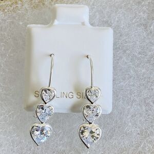 Pendientes colgantes de plata 925 para Mujeres Aretes Elegantes De Corazones